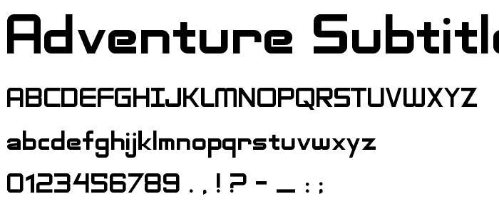 Adventure Subtitles Normal font